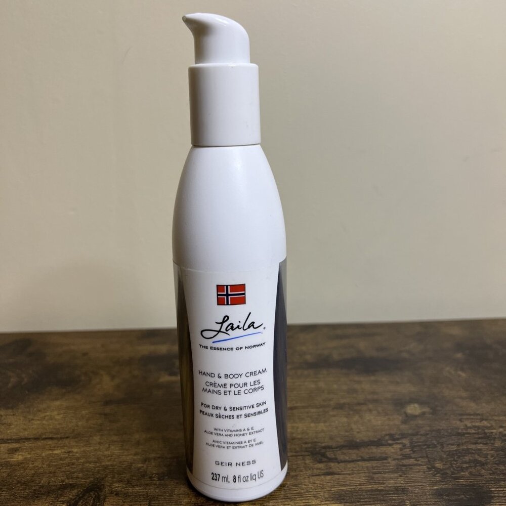 Laila Hand & Body Cream For Dry & Sensitive Skin 237mL/8 oz. New But Opened
